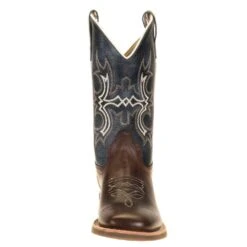 Old West Kids Wipe Out Blue Shaft Brown Foot Cowboy Boots -Cinc Clothing Shop BSC1914 11