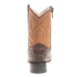 Old West Boys Toddler Brown Horn Back Gator Tan Canyon Cowboy Boots -Cinc Clothing Shop BSI1830 3