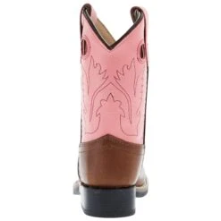 Old West Infant Toddler Tan And Pink Square Toe Cowgirl Boot -Cinc Clothing Shop BSI1 20839 04