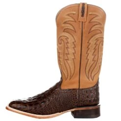 Old West Men's Old West Brown Horn Back Caiman Print 13in. Tan Top Square Toe Boot -Cinc Clothing Shop BSM1886 3