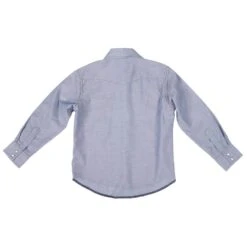 Wrangler Boys Cowboy Cut Blue Chambray Snap Shirt -Cinc Clothing Shop BW7013B 4