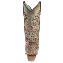 Corral Women's Mint Glitter Inlay Snip Toe Cowgirl Boots -Cinc Clothing Shop C3332 3
