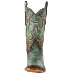 Corral Women`s Turquoise Brown 12in. Square Toe Boot -Cinc Clothing Shop C3851 02