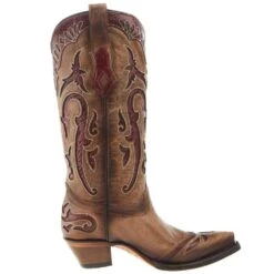 Corral Women's Orix Inlay Embroidery Wing 13 In Top Snip Toe Boot -Cinc Clothing Shop C3924 05