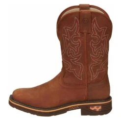 Justin Boots Men`s Resistor Russett 13` Russett H20 Soft Toe Square Work Boot -Cinc Clothing Shop CR4011 2