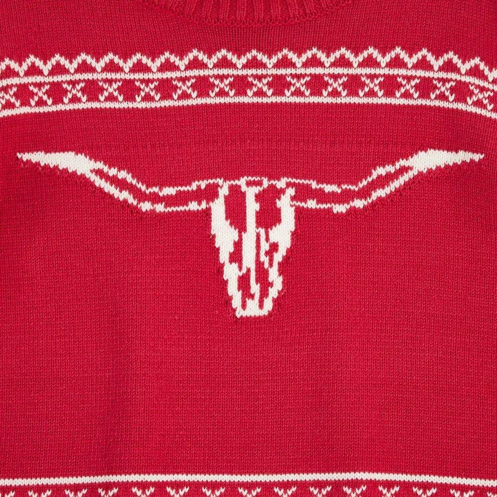 Cotton And Rye Outfitters Girl's Longhorn Pink Sweater 4 Cotton And Rye Outfitters Girl's Longhorn Pink Sweater - Image 2
