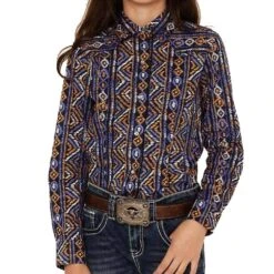 Cruel Girl Girl Long Sleeve Print Western -Cinc Clothing Shop CTW8040003 01