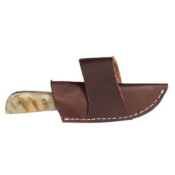 Western Fashion Damascus Mini Ram Horn Bone Handle Knife W/Sheath -Cinc Clothing Shop DM 1109RH 2
