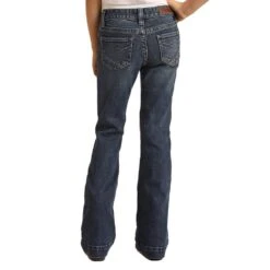 Girl's Rock & Roll Denim Dark Wash Trouser -Cinc Clothing Shop G5F3715 1