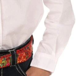 Wrangler Girls White Western Shirt -Cinc Clothing Shop GW7001W 2