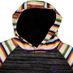 Hooey Girls Catalina Serape Sleeve Hooded Sweatshirt -Cinc Clothing Shop HH1167BKSP Y 2 a5c6660c 80e0 4371 9792 ac4129d346db