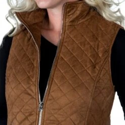 True Blue Womens Curium Suede Quilted Vest -Cinc Clothing Shop HM03COG 1