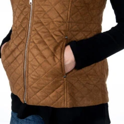 True Blue Womens Curium Suede Quilted Vest -Cinc Clothing Shop HM03COG 2