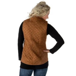 True Blue Womens Curium Suede Quilted Vest -Cinc Clothing Shop HM03COG 4