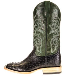 Horsepower Men's Top Hand Black Full Quill Ostrich 13in. Emerald Explosion Top -Cinc Clothing Shop HP8004 2