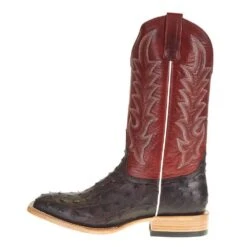 Horsepower Boots Men's Horsepower Top Hand Nicotine Lux Full Quill Ostrich 13in. Red Sinsation Top Boot -Cinc Clothing Shop HP8016 2