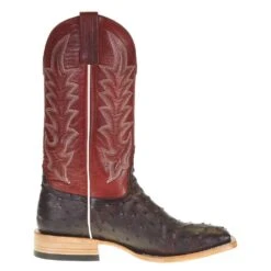Horsepower Boots Men's Horsepower Top Hand Nicotine Lux Full Quill Ostrich 13in. Red Sinsation Top Boot -Cinc Clothing Shop HP8016 4