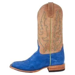 Horsepower Men's Top Hand Blue Suede 13in. Tan Top Cowboy Boot -Cinc Clothing Shop HP8044 2