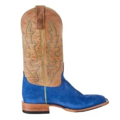 Horsepower Men's Top Hand Blue Suede 13in. Tan Top Cowboy Boot -Cinc Clothing Shop HP8044 4