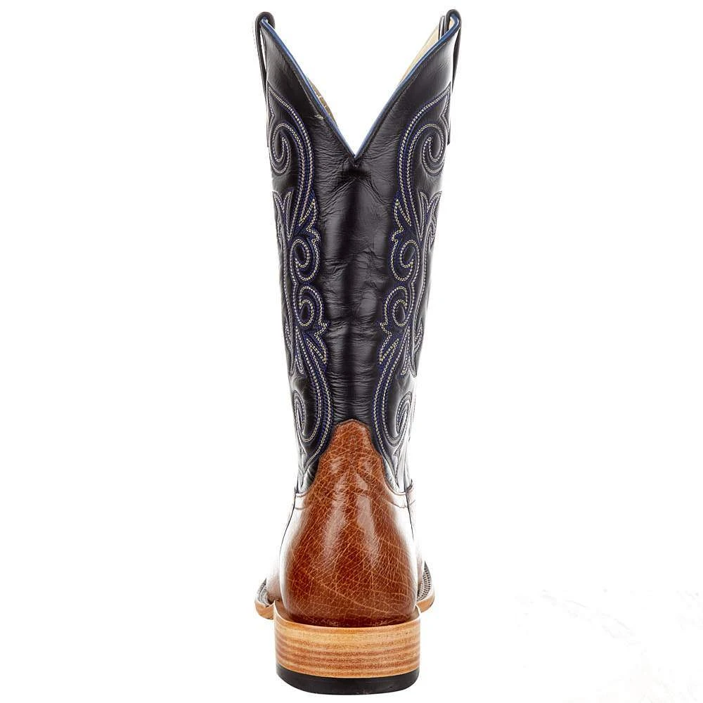 Horsepower Men's Horsepower Top Hand Rum Brown Glazed Smooth Ostrich 13' Blue Top Boot 6 Horsepower Men's Horsepower Top Hand Rum Brown Glazed Smooth Ostrich 13' Blue Top Boot - Image 4