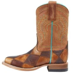 Horsepower Boots Kid's Crazy Train Patchwork Cowboy Boots -Cinc Clothing Shop HPK1053 3