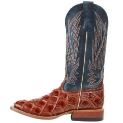 Horsepower Boots Kid's Cognac Filet Of Fish Seas Turquoise Top Cowboy Boots -Cinc Clothing Shop HPK1823 31