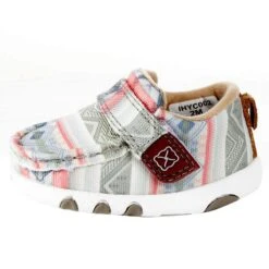 Twisted X Infant Hooey White And Tonal Stripes Driving Mocs -Cinc Clothing Shop IHYC002 3