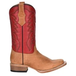 Circle G Kids Honey And Red Top Square Toe Cowboy Boot -Cinc Clothing Shop J7102 BOOT 3