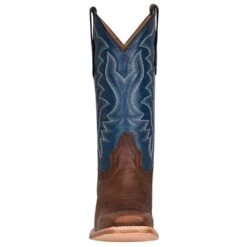 Circle G Kids Brown And Blue Embroidery Square Toe Cowboy Boot -Cinc Clothing Shop J7103 BOOT 2