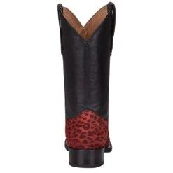 Circle G Kids Red Leopard Foot Black Shaft Cowboy Boot -Cinc Clothing Shop J7110 4