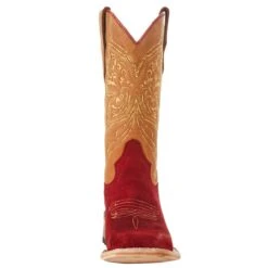 Circle G Kids Red Suede Foot With Honey Top Square Toe Cowboy Boot -Cinc Clothing Shop J7117 02