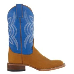 Justin Boots Women's Hayes Tan 11` Blue Square Toe Boot -Cinc Clothing Shop JP2601 5
