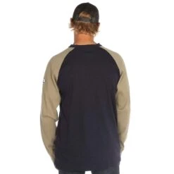 Rasco Fr Men's Khaki/Navy Henley Flame Resistant T-Shirt -Cinc Clothing Shop KNT465 4