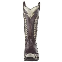Circle G Women`s Black Bone Overlay 13in. Boot -Cinc Clothing Shop L2043 02
