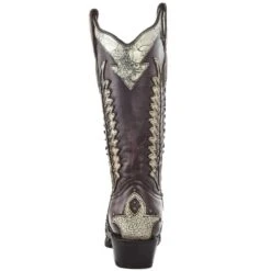 Circle G Women`s Black Bone Overlay 13in. Boot -Cinc Clothing Shop L2043 05