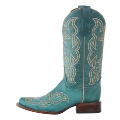 Circle G Women`s Turquoise Embroidered 12in. Boot -Cinc Clothing Shop L5880 3