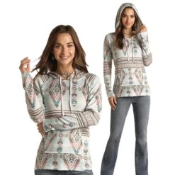 Panhandle Women's Printed Knit Hoodie -Cinc Clothing Shop L8H3482 1
