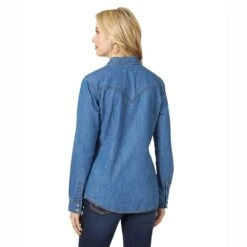 Wrangler Women's Denim Snap Shirt -Cinc Clothing Shop LW7006D 2