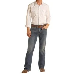 Rock N Roll Cowboy Double Barrel Regular Bootcut Jeans -Cinc Clothing Shop M0D2764 01