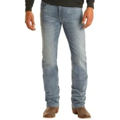 Rock N Roll Cowboy Men's Hooey X Denim Revolver Reflex Bootcut Jean -Cinc Clothing Shop M1R2802 1