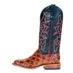 Macie Bean Boots Women`s Cognac Filet Of Fish 13` Navy Explosion Top -Cinc Clothing Shop M9156 2