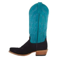 Macie Bean Women`s MB TH Black Suede 13in. Turquoise Sinsation Boot -Cinc Clothing Shop M9508 3