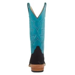 Macie Bean Women`s MB TH Black Suede 13in. Turquoise Sinsation Boot -Cinc Clothing Shop M9508 4