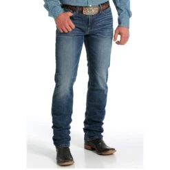 Cinch Men's Jesse Dark Stonewash Straight Leg Jean -Cinc Clothing Shop MB55138001 2