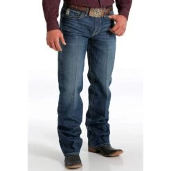 Cinch Men's Grant Medium Stonewash Boot Cut Jean -Cinc Clothing Shop MB55937001 2