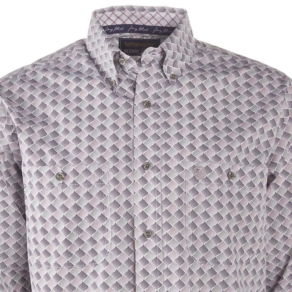 Wrangler Men's George Strait Purple Print Long Sleeve Button-Down Western Shirt 4 Wrangler Men's George Strait Purple Print Long Sleeve Button-Down Western Shirt - Image 2