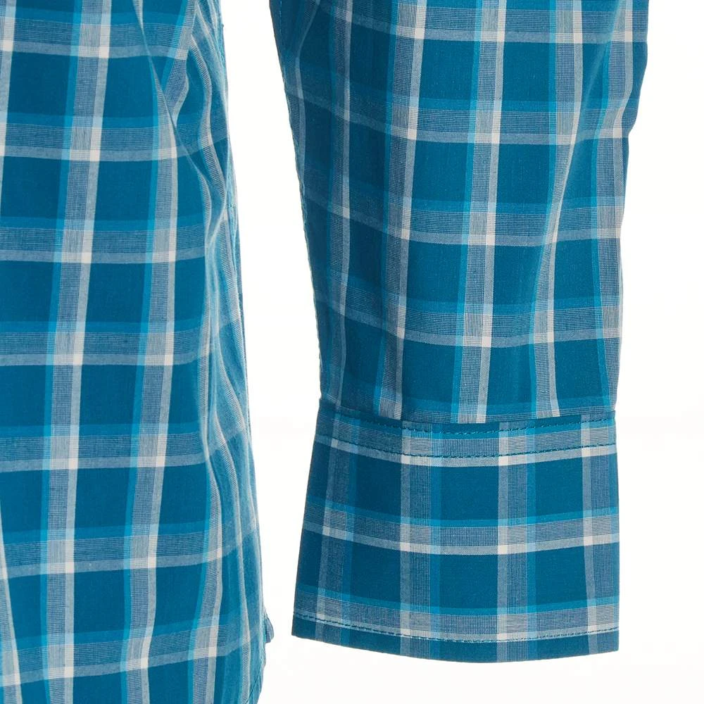 Wrangler Men's George Strait Blue Plaid Long Sleeve Shirt 5 Wrangler Men's George Strait Blue Plaid Long Sleeve Shirt - Image 3