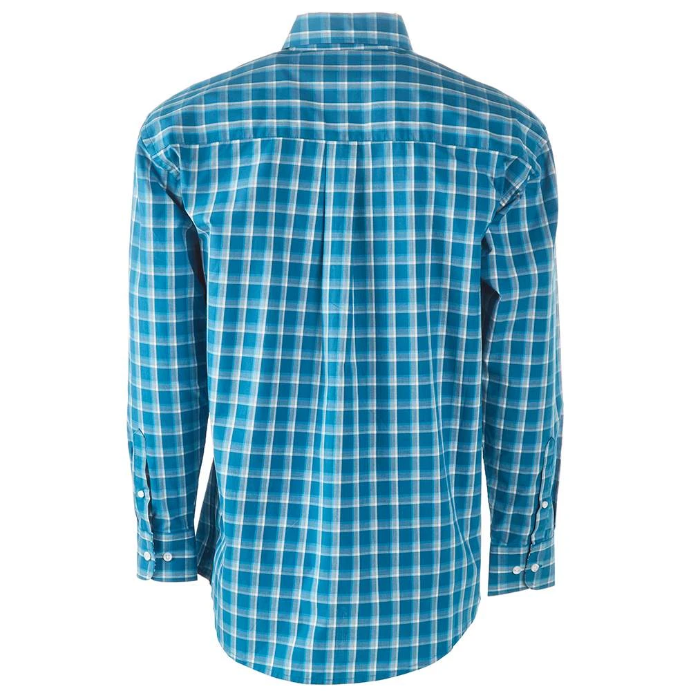 Wrangler Men's George Strait Blue Plaid Long Sleeve Shirt 7 Wrangler Men's George Strait Blue Plaid Long Sleeve Shirt - Image 5