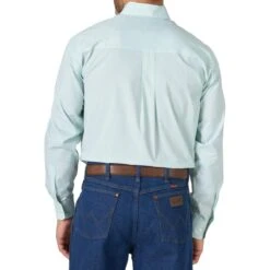 Wrangler Men's George Strait Sea Blue Printed Long Sleeve Buttondown -Cinc Clothing Shop MGSQ966 4