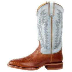 Justin Boots Men's NRS Exclusive Vintage Cognac Smooth Ostrich Cowboy Boot -Cinc Clothing Shop MJ2500 3